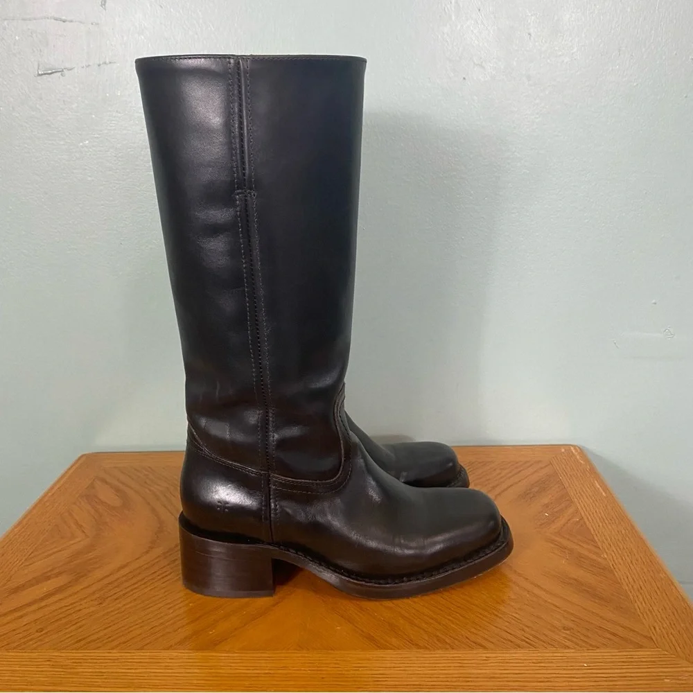 Frye Campus 14L Boot Dark Brown Leather Size 6 - Picture 1 of 12